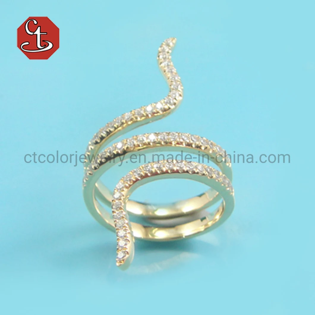 Women′s rings fashion snake zirconia ring high quality animal model jewelry ring