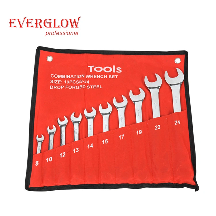 10PC Double Ring Offset Spanner Set with High Quality Cr-V Wrench Set