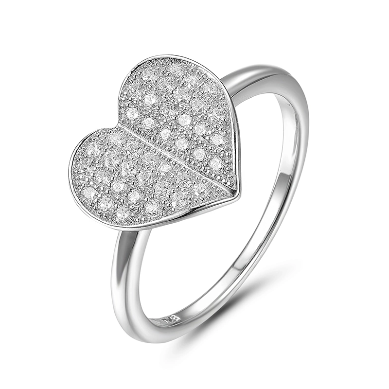 Heart Shape Wholesale Jewellery 925 Silver Zirconia Fine Jewelry Charm Ring