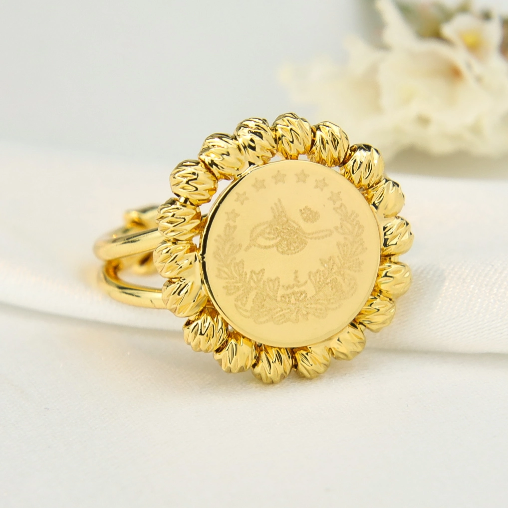 Latest Arrival Charm Coin Jewelry Turkish Ring Adjustable Gold Coin Rings for Women