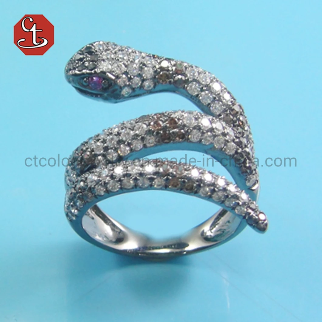 Women′s rings fashion snake zirconia ring high quality animal model jewelry ring