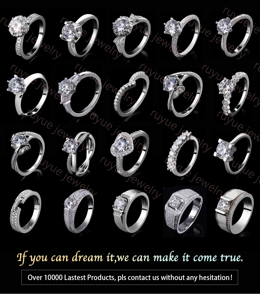 Lab Grown Diamond Igi/Gia Design OEM/ODM 18K 14K 10K Gold Silver Proposal Rings Finger Ring Fashion Accessories Rings