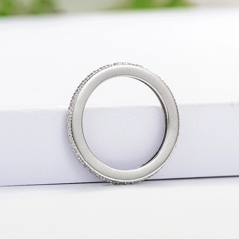 Fine Jewelry Trendy Fashion Silver Eternity Band Ring for Men Costume Jewelry