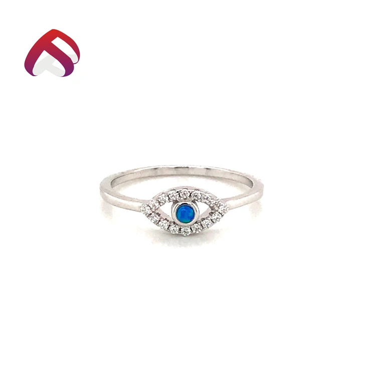 18K Gold Evil Eye Opal Jewelry New Style 925 Sterling Silver Fashion Jewellry Cubic Zirconia Rings (RG85316)