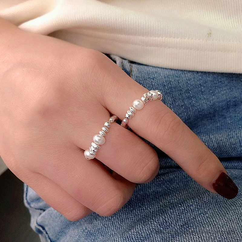 Mini Imitation Pearl Thin Ring for Women