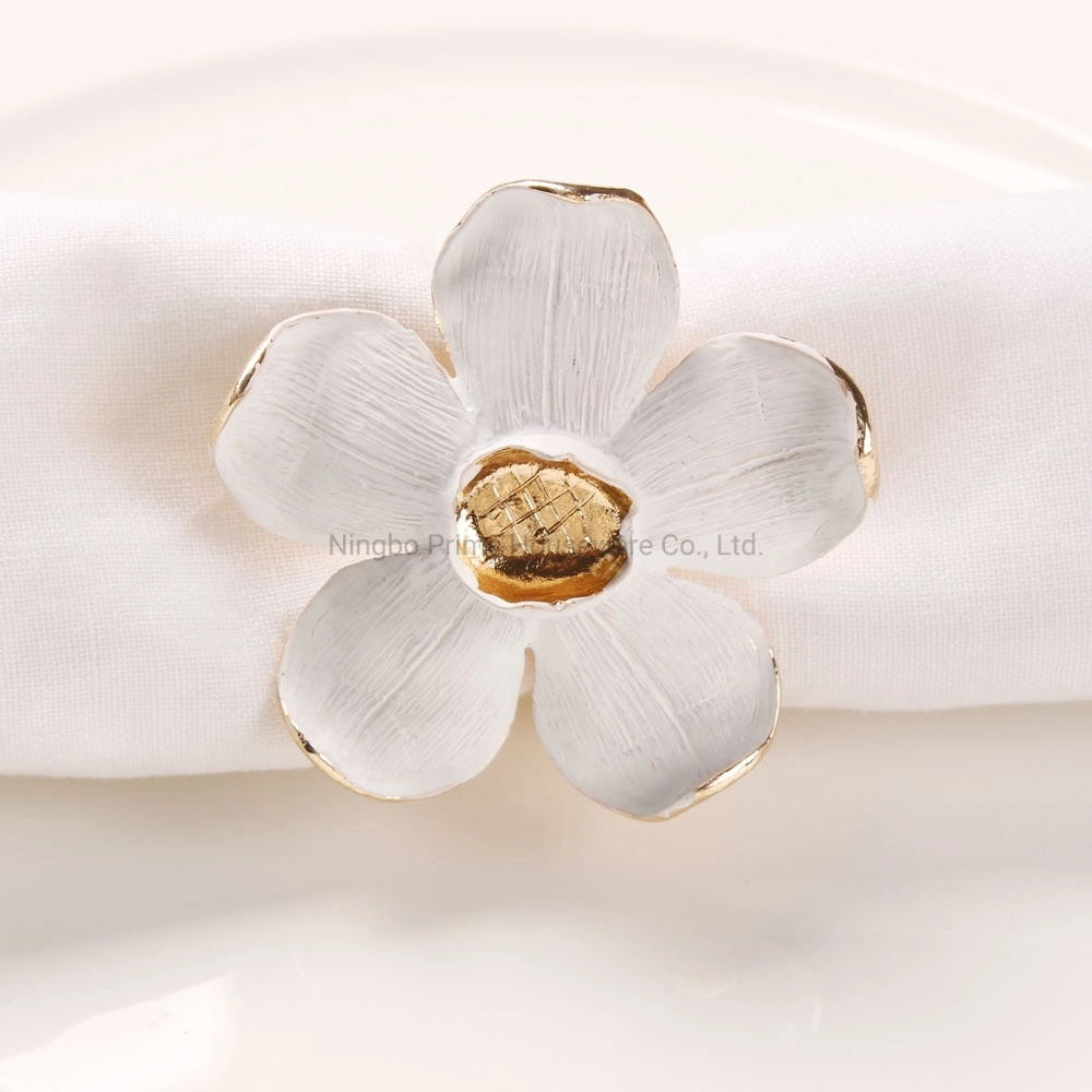 White Flower Napkin Rings for Amazon Supply Flower Napkin Ring for Spring Season Decoration