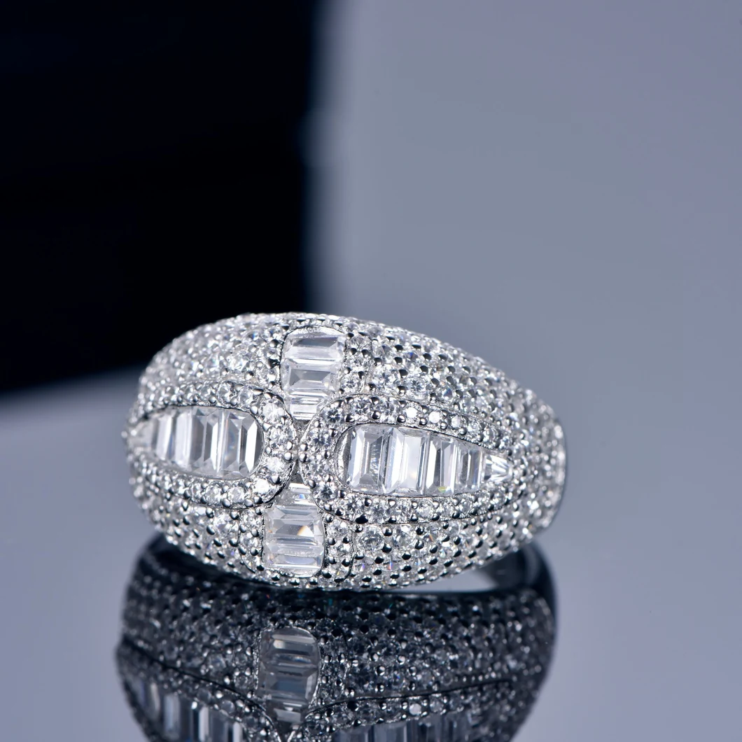 Latest Innovation 925 Sterling Silver Baguette Cut Diamond Eternity Rings