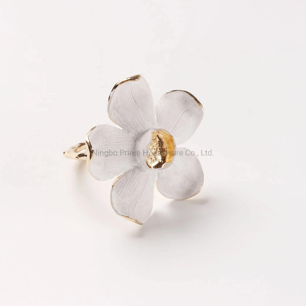 White Flower Napkin Rings for Amazon Supply Flower Napkin Ring for Spring Season Decoration