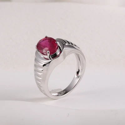 925 Silber Fashion Style Fine Jewellery Factory Großhandel Herrenschmuck Charm Red CZ Diamond Rhodinierter eleganter Ring