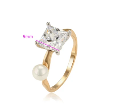 Eleganter und charmanter Temperament-Ehering mit großen Diamanten und Perlen in mehreren Farben