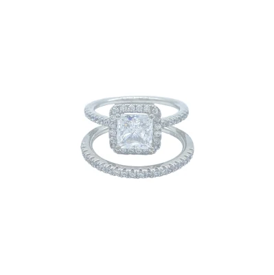 Modeschmuck 925 Silber 10K 14K 18K Gold CZ Fashion Classics Verlobungsring für Frauen