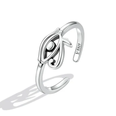 Damen-Ring aus 925er-Sterlingsilber mit bösem Blick, offener MIDI-Ring, Pinkie-Ring