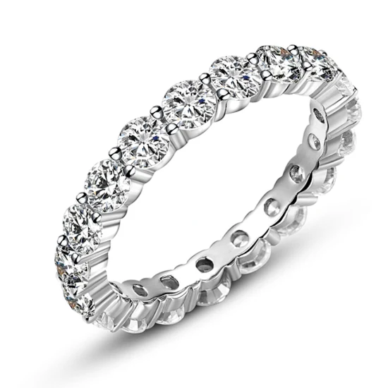 925 Sterling Silber Schmuck Mann Ehering CZ Unendlicher Ring Luxus
